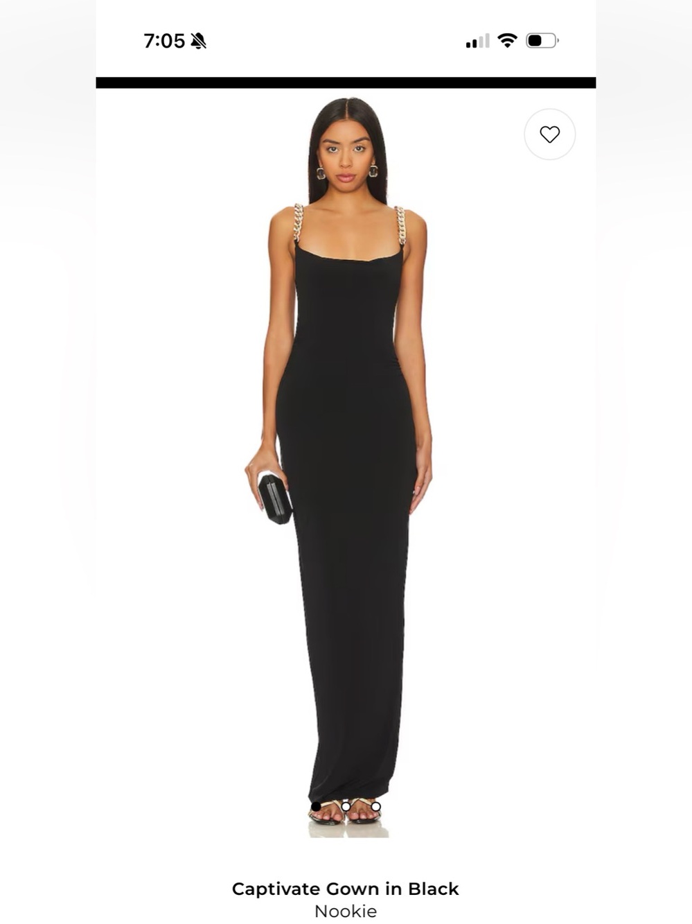 NOOKIE brand captivate gown in black Chain Straps